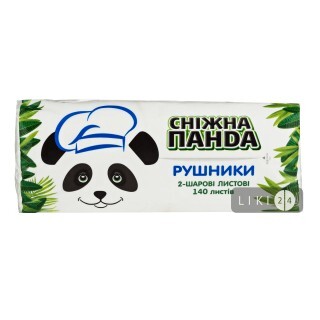 Паперові рушники Сніжна Панда 2-шарові, 140 шт